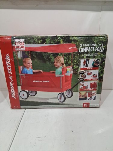 Radio Flyer DELUXE 3-in-1 EZ Fold Wagon WITH CANOPY - Red (MODEL: 3951A) image 2