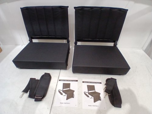 portable Stadium bleacher Seats with Back Support / Large Pocket & cup holder - 400LBS CAP - black (MODEL: PHKTY24-2) image 3