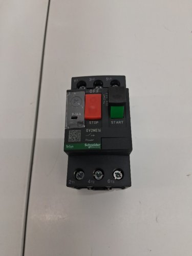 schneider electric button control TeSys/Deca thermal magnetic Motor circuit breaker with screw clamp terminals- 3P/ 9A to 14A - grey - (model: GV2ME16) image 2