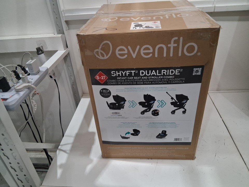Evenflo Shyft DualRide Infant Car Seat and Stroller Combo - 35lb max - black (Model: 37312460CG) image 2