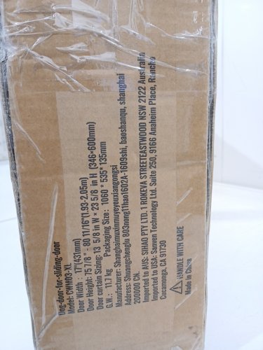 DOG DOOR FOR SLIDING GLASS DOOR - 76" - 81" - WHITE (MODEL: CWM03-XL) image 5