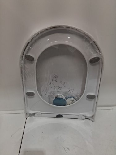D Shaped Toilet Seat with Soft Close - 17.3" - white image 3