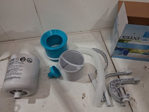 INTEX DELUXE WALL MOUNT POOL CLEANING SURFACE SKIMMER FOR ABOVE GROUND POOL - BLUE/WHITE - (MODEL: 28000E) image 4
