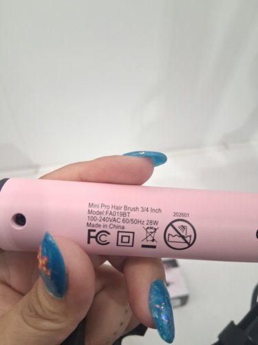 farery mini pro thermal curling brush for short hair - 1" - pink (model: fa019bt) image 4