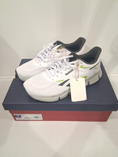 men's reebok zig dynamica running shoes - 10 - white / grey / green (style: 6699010/100244518) image 2