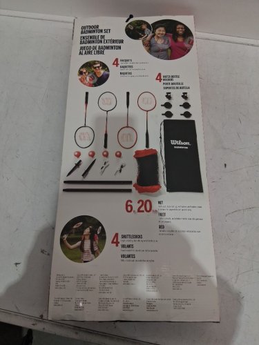 Wilson Outdoor Badminton Kit SET WITH 4 RACKETS - RED/BLACK (MODEL: 3622074) image 3