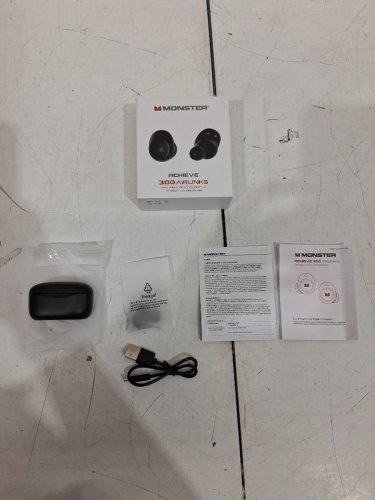 Monster Achieve 300 AirLinks Bluetooth Headphones Touch Control with Charging Case - black - (model: mh12005) image 2