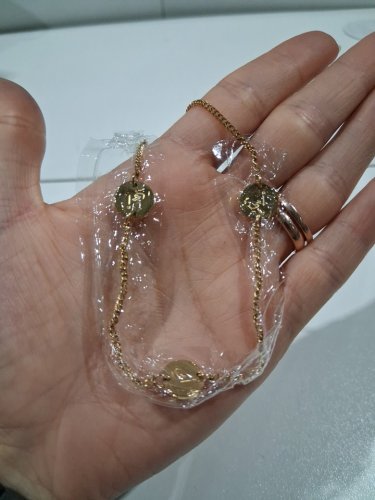 three engraved "أمي,ummi,mother" coin charms necklace - 19" - 21"/10mm each charm - gold image 4