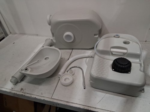SERENELIFE PORTABLE SINK WITH WATER TANK AND ROLLING WHEELS - 4.4GAL - WHITE- (MODEL:‎SLCASN19) image 3