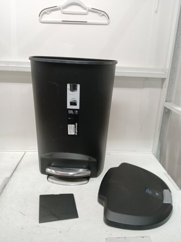 simplehuman semi-round soft-close step trash/garbage can with side lock - 50L - BLACK (model: cw1355) image 3