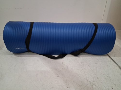 AMAZON BASICS THICK EXERCISE YOGA MAT WITH CARRY STRAP - 6ft X 2ft X 1/2" THICK - BLUE (model: YM2001) image 3
