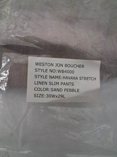 men's weston jon boucher havana stretch linen slim pants - 30w x 29l - sand pebble (style: wb4000) image 3