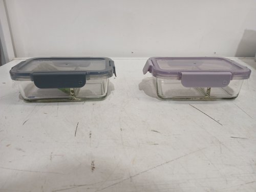 4PC ELLO COLOUR LOCK DIVIDED GLASS MEAL PREP SET - 800ML - MULTICOLOUR (MODEL: 1901809) image 4