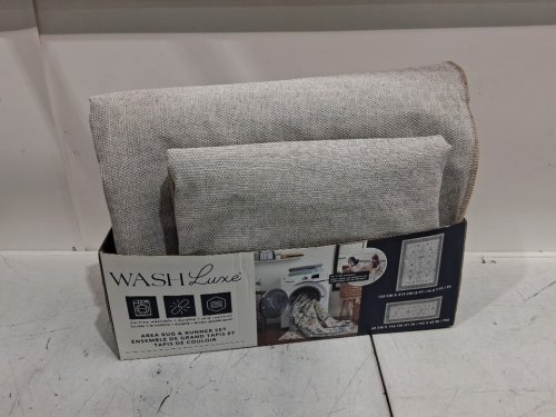 2PC WASHLUXE AREA RUG & RUNNER SET - 5FT X 7FT & 2.25FT X 5FT - BEIGE/BROWN/BLACK (MODEL: 2046294) image 2