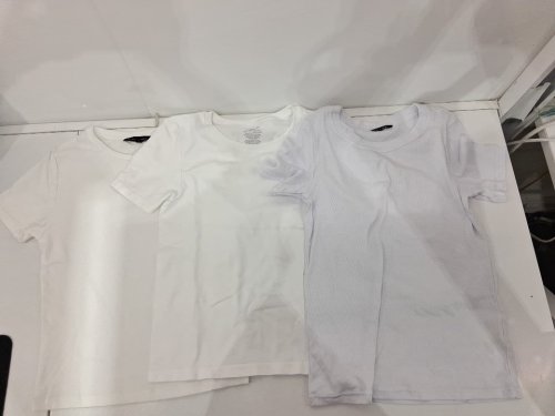 3 ASSORTED WOMEN'S short sleeve shirts - medium - tahari / banana republic - white / off white image 3
