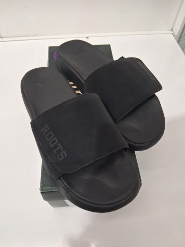 Men's Roots slide on outdoor sandals - size 10 - black ( style : 8869010) image 2