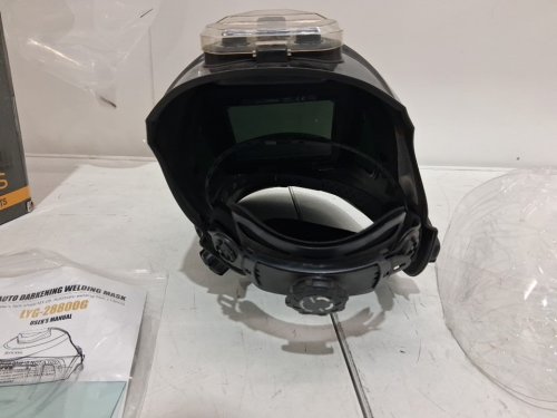 tooliom auto darkening true colour welding mask helmet with light - 4.3" x 3.8" view, 5-9/9-13 darkening shade range, 1/1/1/1 optical clarity rating - black (model: lyg-28800g) image 4