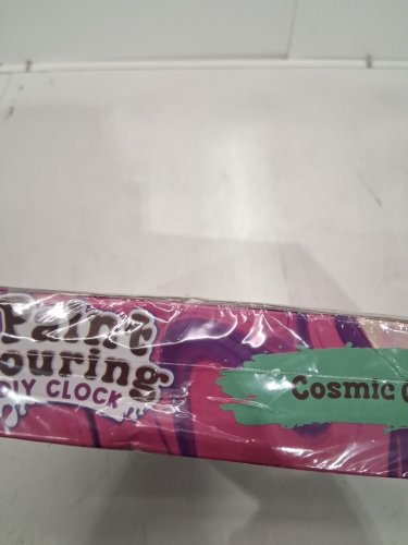 PURPLE LADYBUG non toxic Paint Pouring clock Art with Gloves and Table Cover image 3