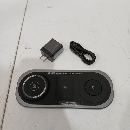 TEGISPAK 3-IN-1 FAST WIRELESS CHARGING STATION FOR MAGSAFE FOR IPHONES - BLACK/GREY (MODEL: FD-318) image 3
