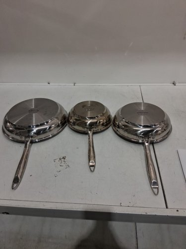 3pc meyer accolade induction oven safe no drip professional cookware pan set - 8" / 9.5" / 11" - stainless steel (MODEL: 1801554) image 4