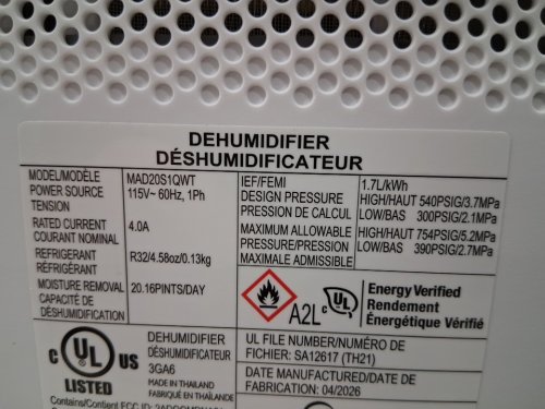 MIDEA CUBE SMART WIFI DEHUMIDIFIER - 20 PINT - 1,500 SQ. FT - WHITE (MODEL: MAD20S1QWT) image 6