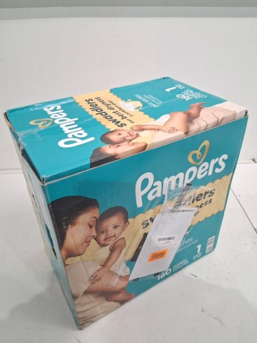 160PK PAMPERS SWADDLERS BEST DRYNESS DISPOSABLE DIAPERS - SIZE 1 (8-14LB) image 2