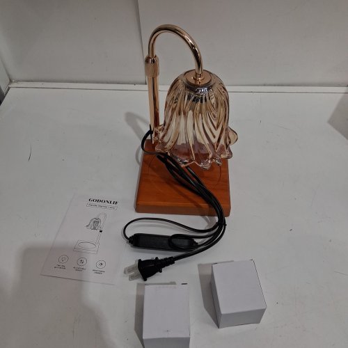 GODONLIF Candle Warmer Lamp with flower shade and Timer - 13" - gold (model: MT066) image 3