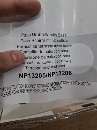 Costway patio umbrella with base - 9ft - beige (model:np13205cf) image 4
