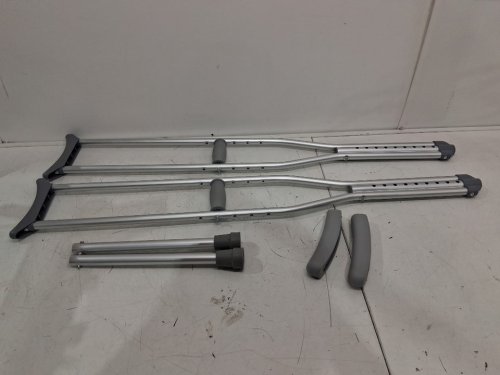 BIOS LIVING SET OF ALUMINUM CRUTCHES - adult - 5ft 2" to 5ft 10" - SILVER (MODEL: 56036) image 3