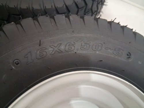 2pk tubeless lawn mower/tractor trailer tires on rims - 16"x6.50-8 - black image 4