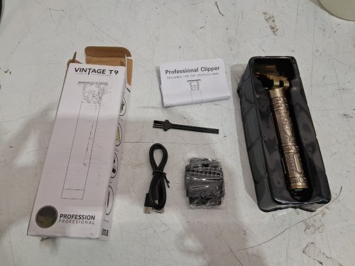 6PC vintage t9 rechargeable wet/dry shaver / body groomer - metal/gold/buddha (model : B0D88KK7YL) image 2