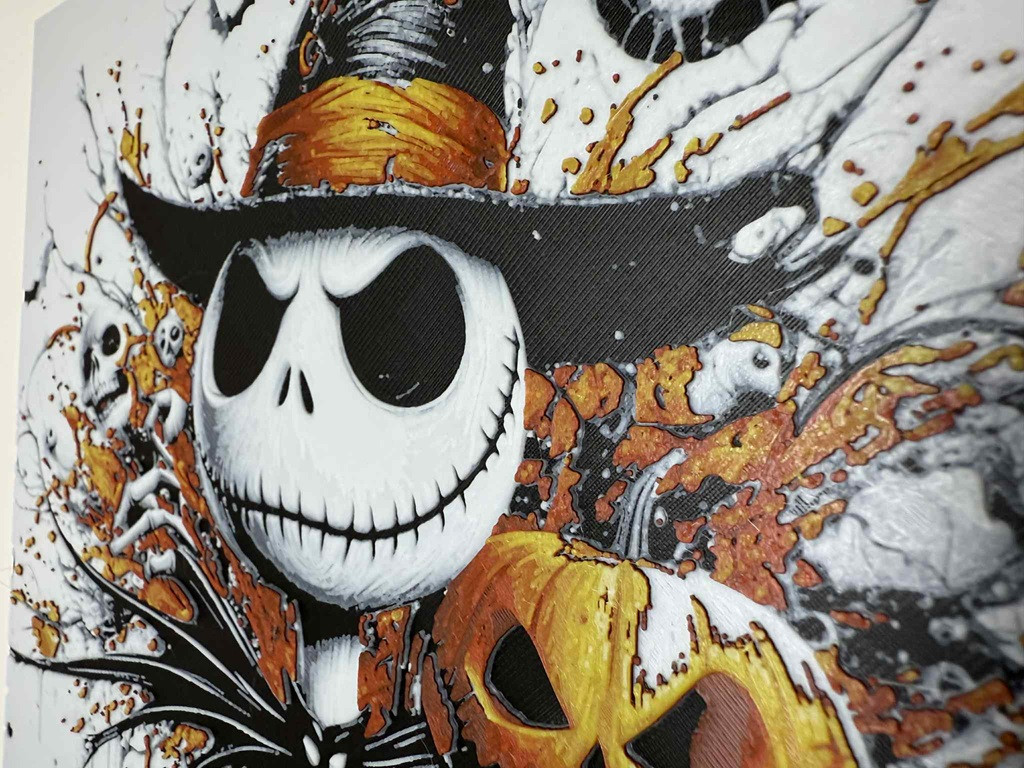 8"x8" 3D Printed - Jack Skellington - The Nightmare Before Christmas - Textured Photo image 3