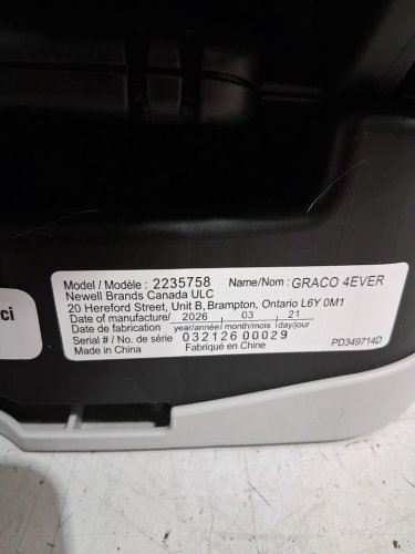 GRACO 4EVER 4-IN-1 BABY TO BOOSTER CAR SEAT - HANCOCK (MODEL: 2235758) image 9