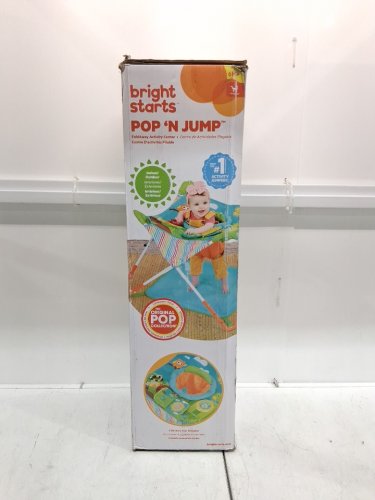 Bright Starts Pop 'N Jump adjustable Indoor Outdoor Use Activity Center Lightweight Carrying Bag & Canopy - ages 6 - 12 months - outdoor animals/multicolor (model:13410) image 2