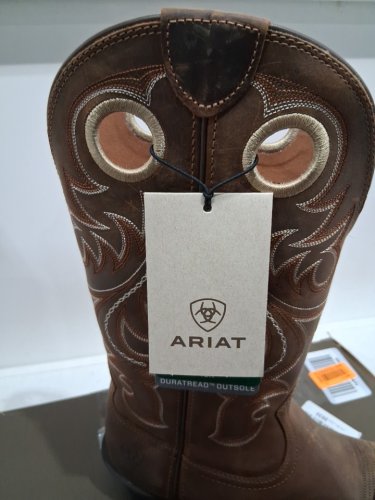 MENS ARIAT SPORT SQUARE TOE WESTERN BOOTS - 8.5 EXTRA EXTRA WIDE - POWDER BROWN - (MODEL: 10017365) image 9