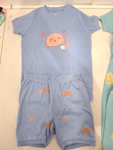 4 assorted girl's clothes - 2 SHIRTS, 1 SHORTS, 1 LONG PANTS - SMALL (6) - BLUE image 3