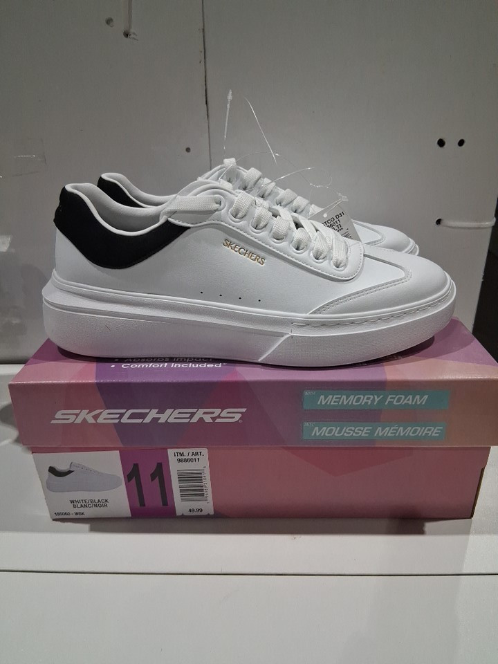 WOMEN'S SKECHERS CORDOVA MEMORY FOAM COMFORT SHOES - SIZE 11 - WHITE/BLACK - (STYLE: 9886011) image 2