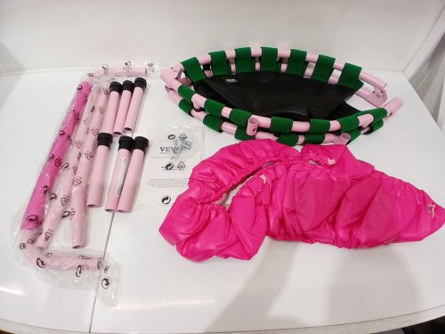 vevor indoor/outdoor mini trampoline with foam handle for kids - 3ft - PINK/GREEN (model: tx-b6232d-36) image 3