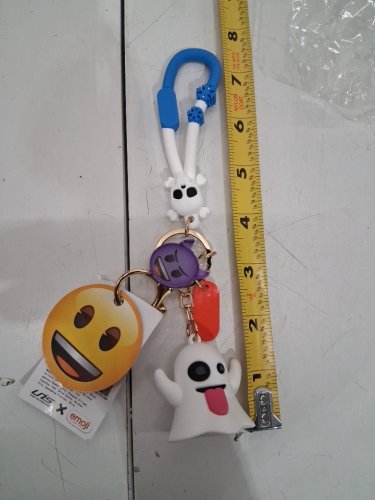 EmojiPlanet Ghost and Devil Emoji Keychain - 7" - White / Blue image 3