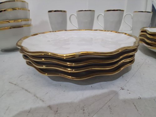 15pc Certified International regency gold-rimmed porcelain dinnerware set - white/gold (model: 89205rm) image 5