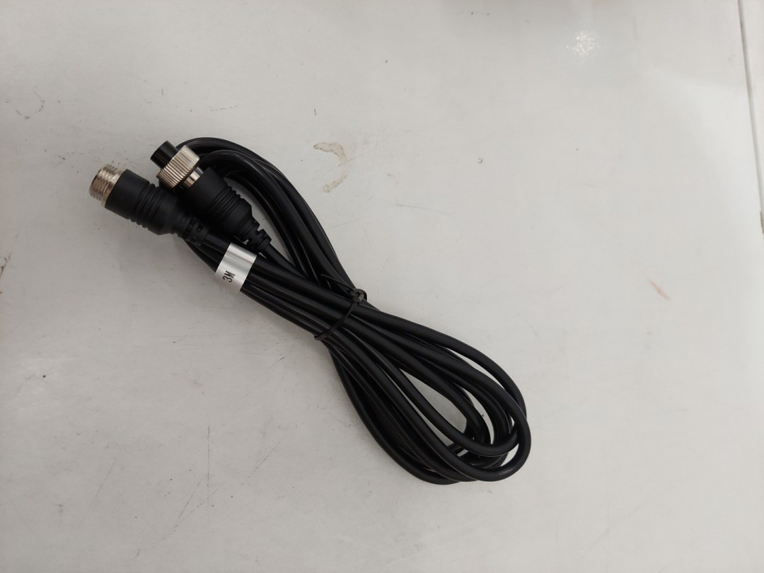M12 4-Pin Aviation Plug Video Extension Cable for CCD Reversing Camera Camper Trailer - 3M -BLACK image 2