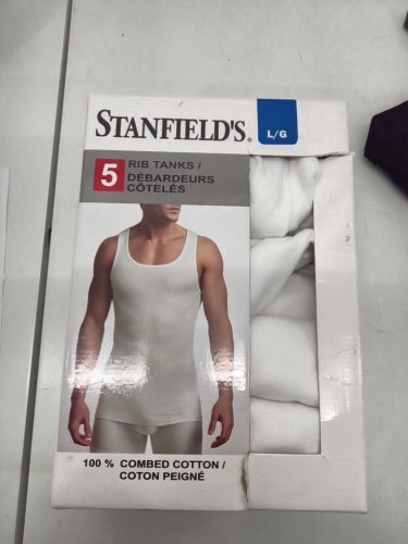 4PK MEN'S STANFIELD'S RIB TANK - LARGE - WHITE (STYLE: 3764852) image 2