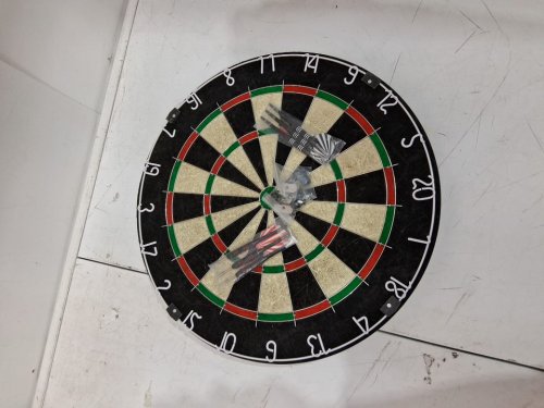amazon basics regulation size dartboard set - 6 darts included - 18" - black (model: B0DZ24NR85) image 2