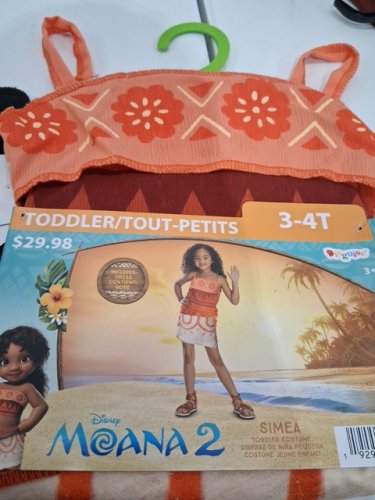 TODDLER DISGUISE MOANA 2 SIMEA COSTUME - 3T-4T- ORANGE (STYLE: 171089S) image 2