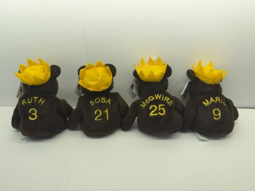 4PC SALVINO'S BAMM BEANO'S MLB PLAYERS CHOICE BABE RUTH, SAMMY SOSA, MARK MCGWIRE, ROGER MARIS 9" PLUSH TOYS image 3