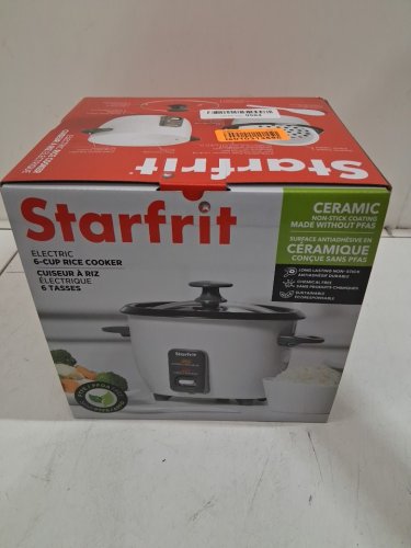 STARFRIT ELECTRIC RICE COOKER - 6 CUP CAPACITY - WHITE (MODEL: 024734) image 2
