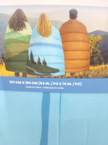BELOW ZERO 2-IN-1 WEARABLE HOODED OUTDOOR BLANKET - 54" X 76" - GREEN/BLUE (MODEL: 1896292) image 4