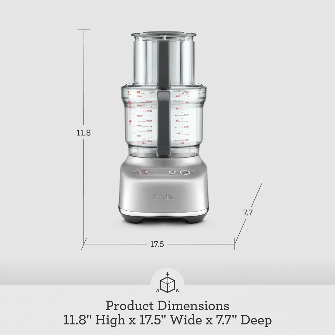 Breville the Paradice 9 Food Processor - 9 CUP capacity - 625W - Almond Nougat - (MODEL: BFP638 ALM) image 2