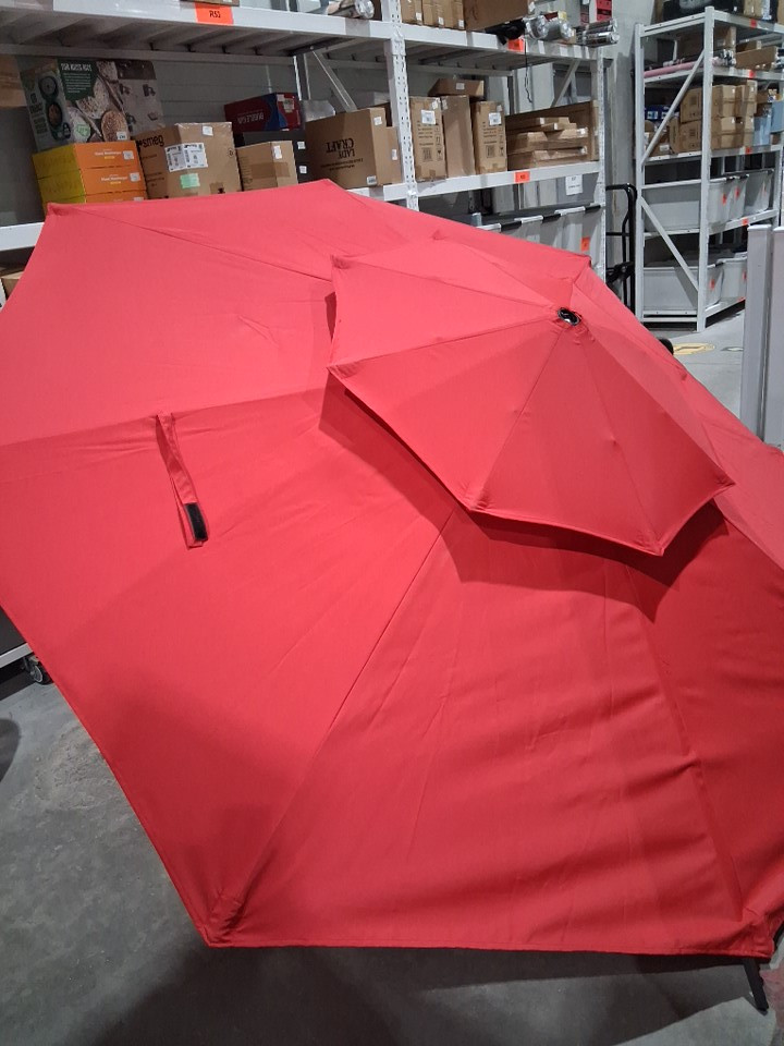 Patio Umbrellas Outdoor with Upgrade LED Lights - 9FT - red (MODEL: hmw_led_9ft2tiers_red) image 5