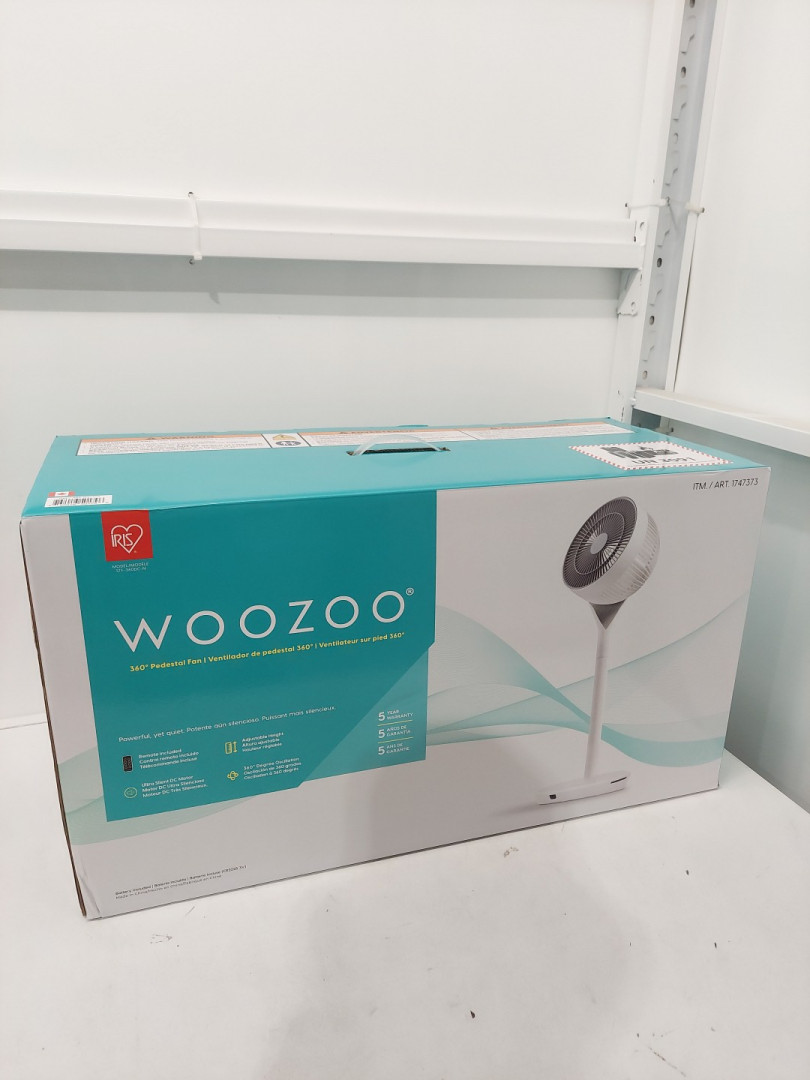 Woozoo 360° Pedestal 12-SPEED Air Circulator - ADJUSTABLE HEIGHT 21" TO 40" - WHITE (Model: STF-360DC/1747373) image 2